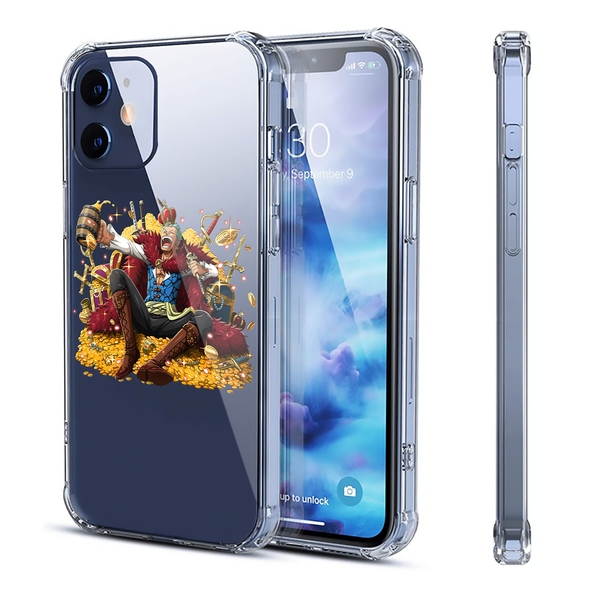 （画像用） ワンピース ロロノア・ゾロ ONE PIECE Roronoa Zoro 【iPhone 12シリーズ対応】透明スマホケース（クリアソフトケース）